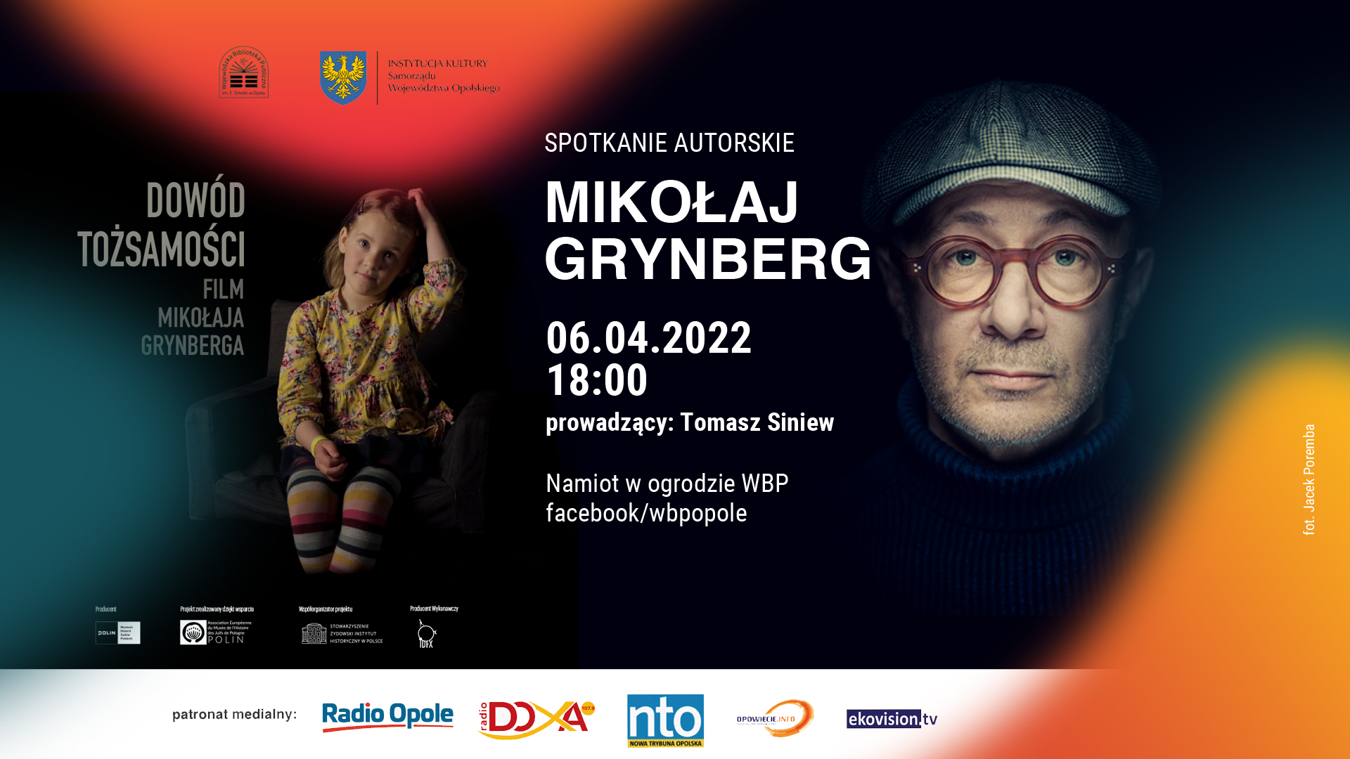 Pokaz filmu 'Dowód tożsamości' i spotkanie z Mikołajem Grynbergiem w WBP w Opolu już w środę! [fot. materiały organizatora]