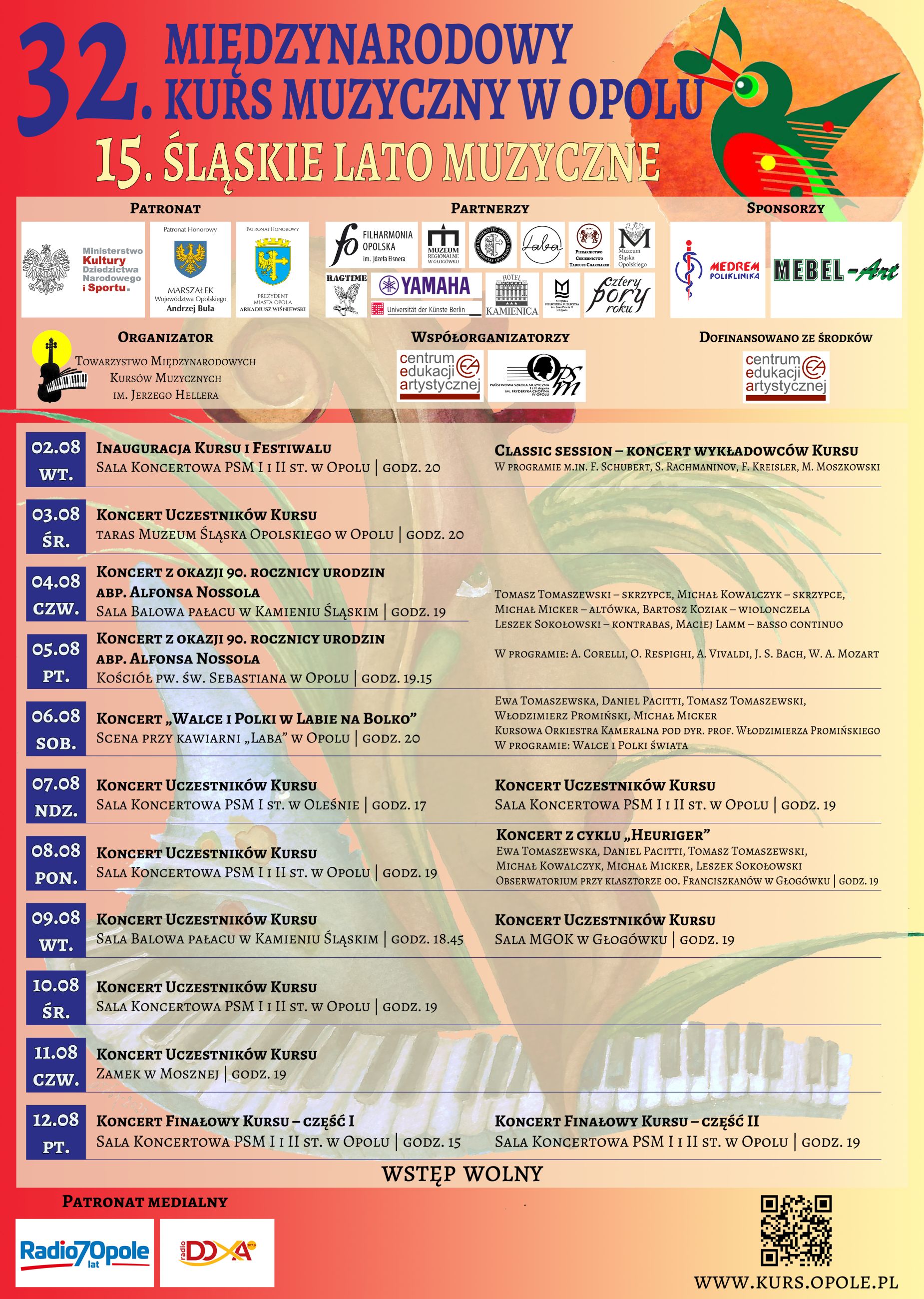 32. Międzynarodowy Kurs Muzyczny oraz Festiwal XV Śląskie Lato Muzyczne