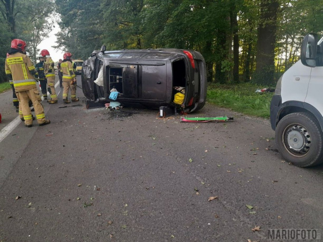Wypadek w Prószkowie. Kierowca miał ponad 2 promile alkoholu we krwi [ZDJĘCIA]