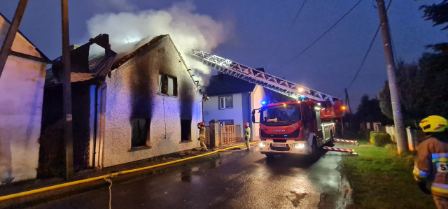 Pożar domu jednorodzinnego w Łambinowicach