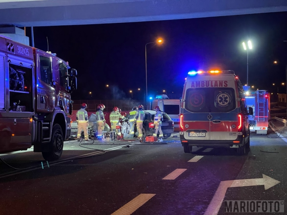 Wypadek na obwodnicy Opola [fot. Mario]