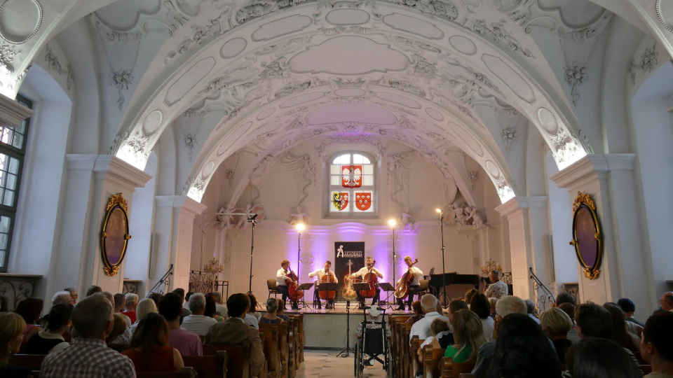Polish Cello Quartet podczas inauguracji 9. Międzynarodowej Akademii Wiolonczelowej w Nysie [fot. Małgorzata Ślusarczyk]