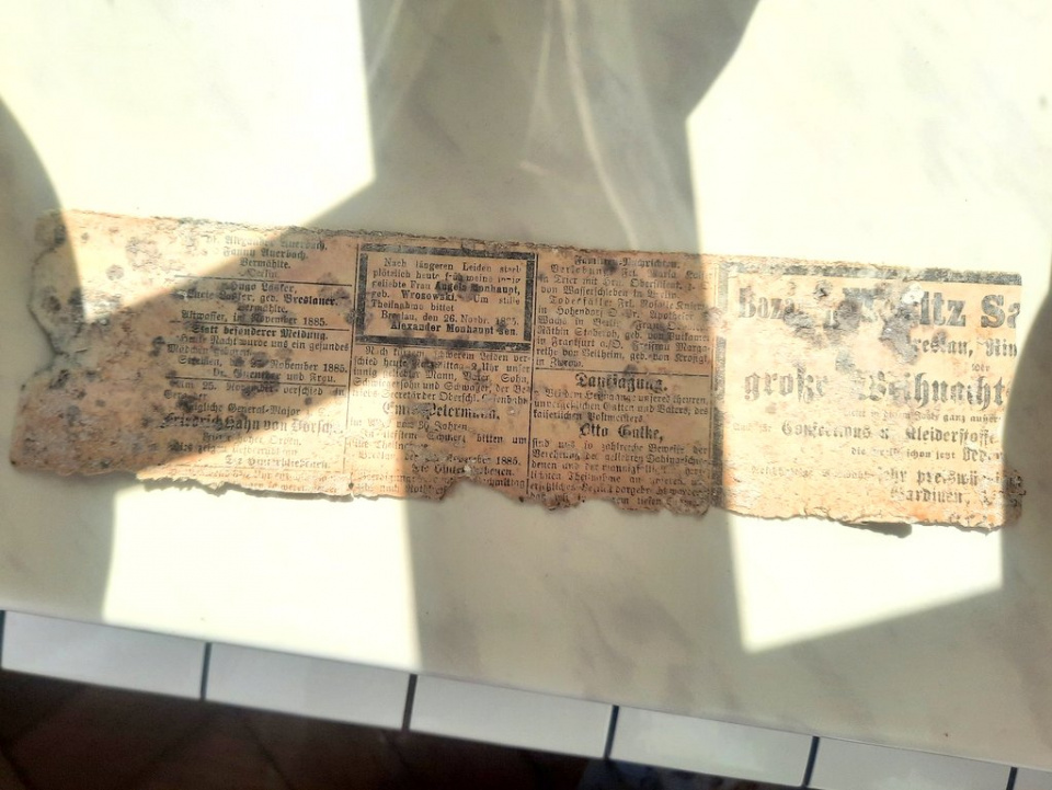 Fragment tapety z 1860 roku [fot. www.facebook.com/Urząd Miejski w Gorzowie Śląskim]