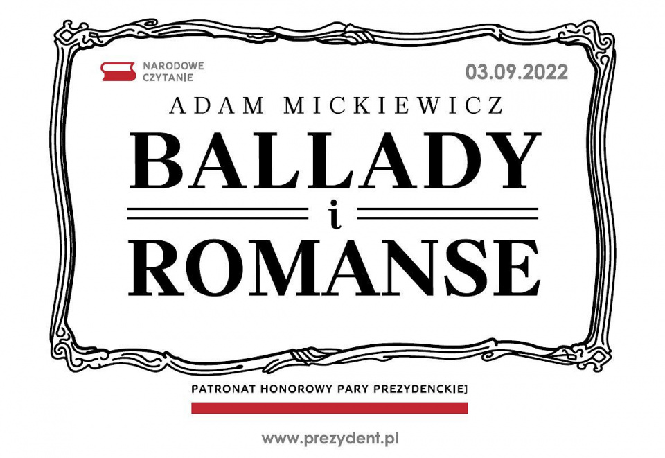 Narodowe Czytanie - w tym roku "Ballady i romanse" Mickiewicza