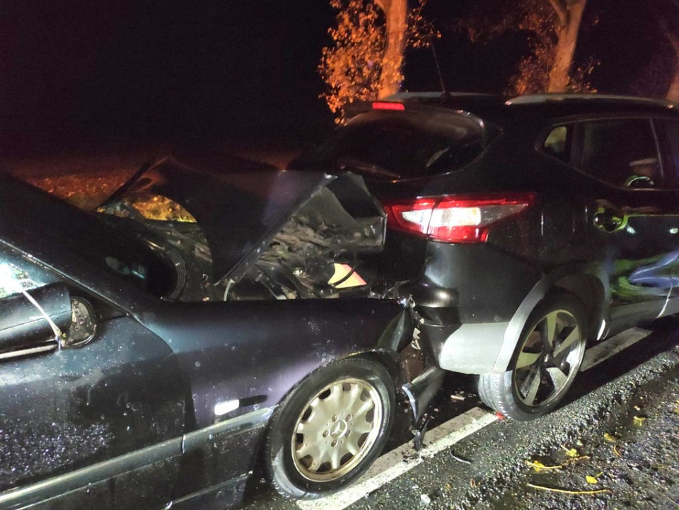 Zderzenie trzech samochodów w Opolu-Sławicach [fot. Mario]