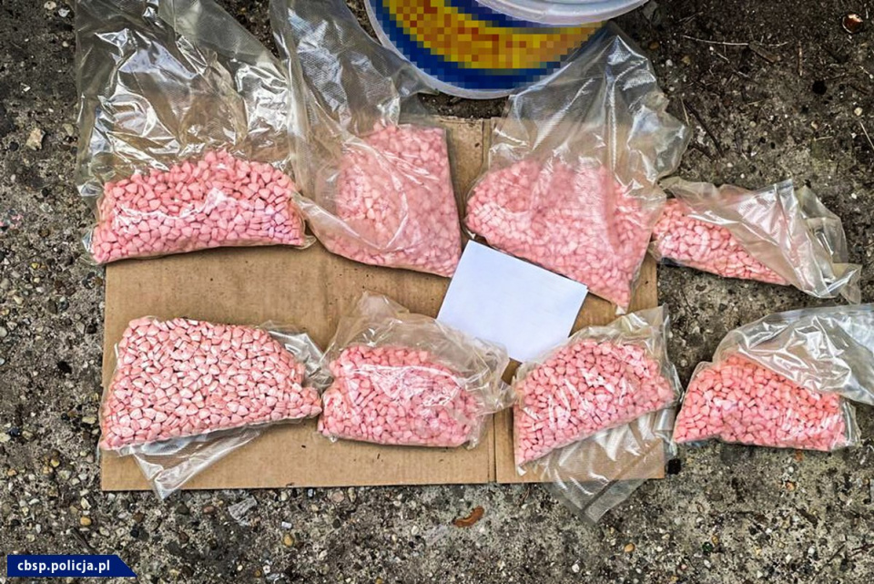W leśnych skrytkach ukrył narkotyki warte milion złotych foto:CBŚP