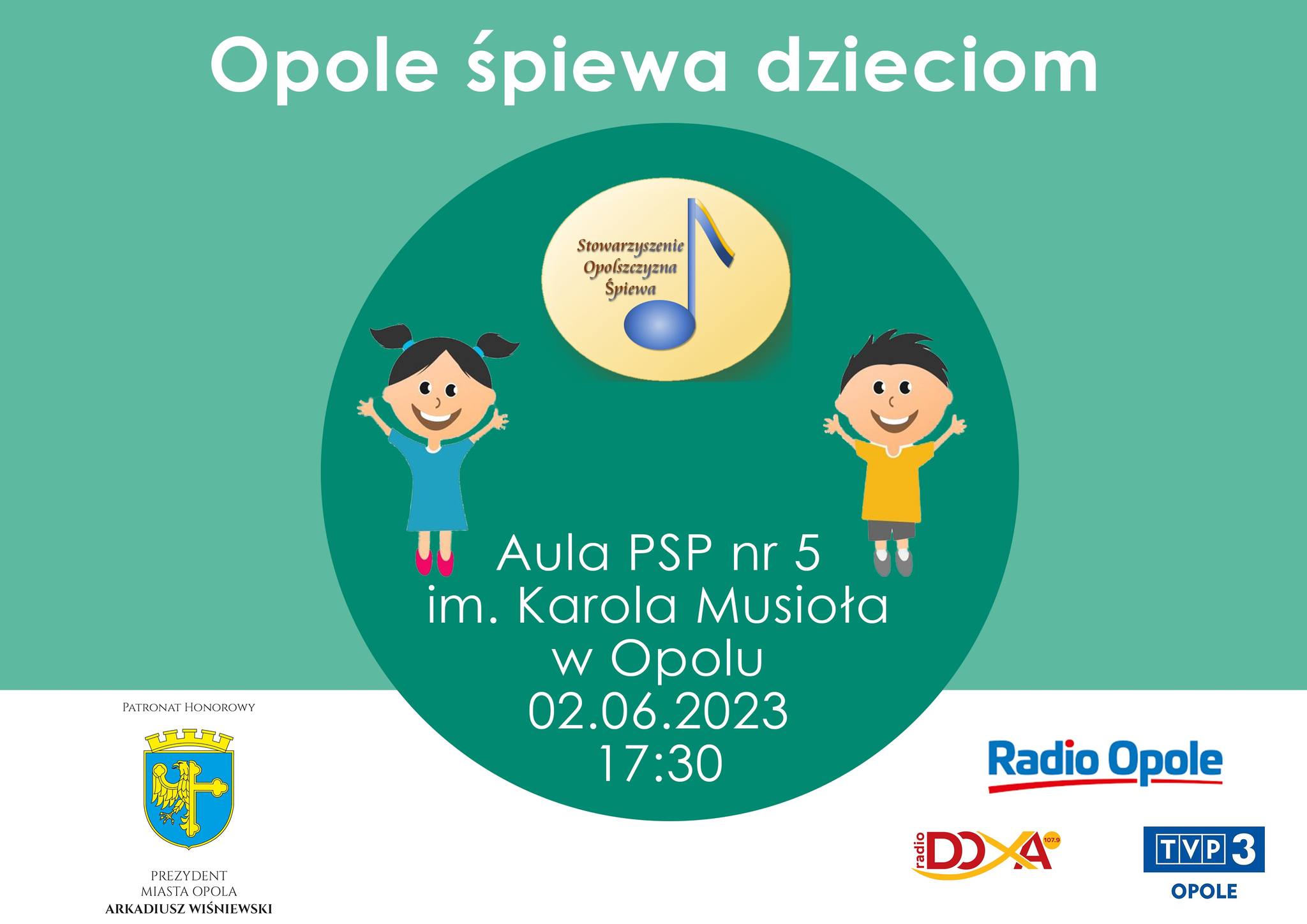 Plakat koncertu Opole śpiewa dzieciom