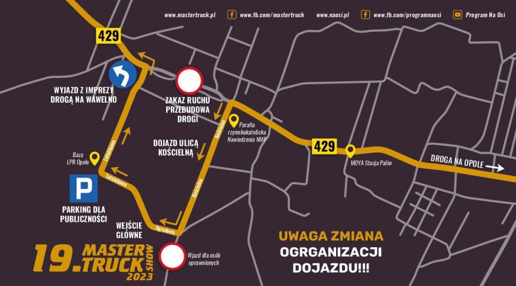 Mapa: dojazd do zlotu Master-Truck 2023