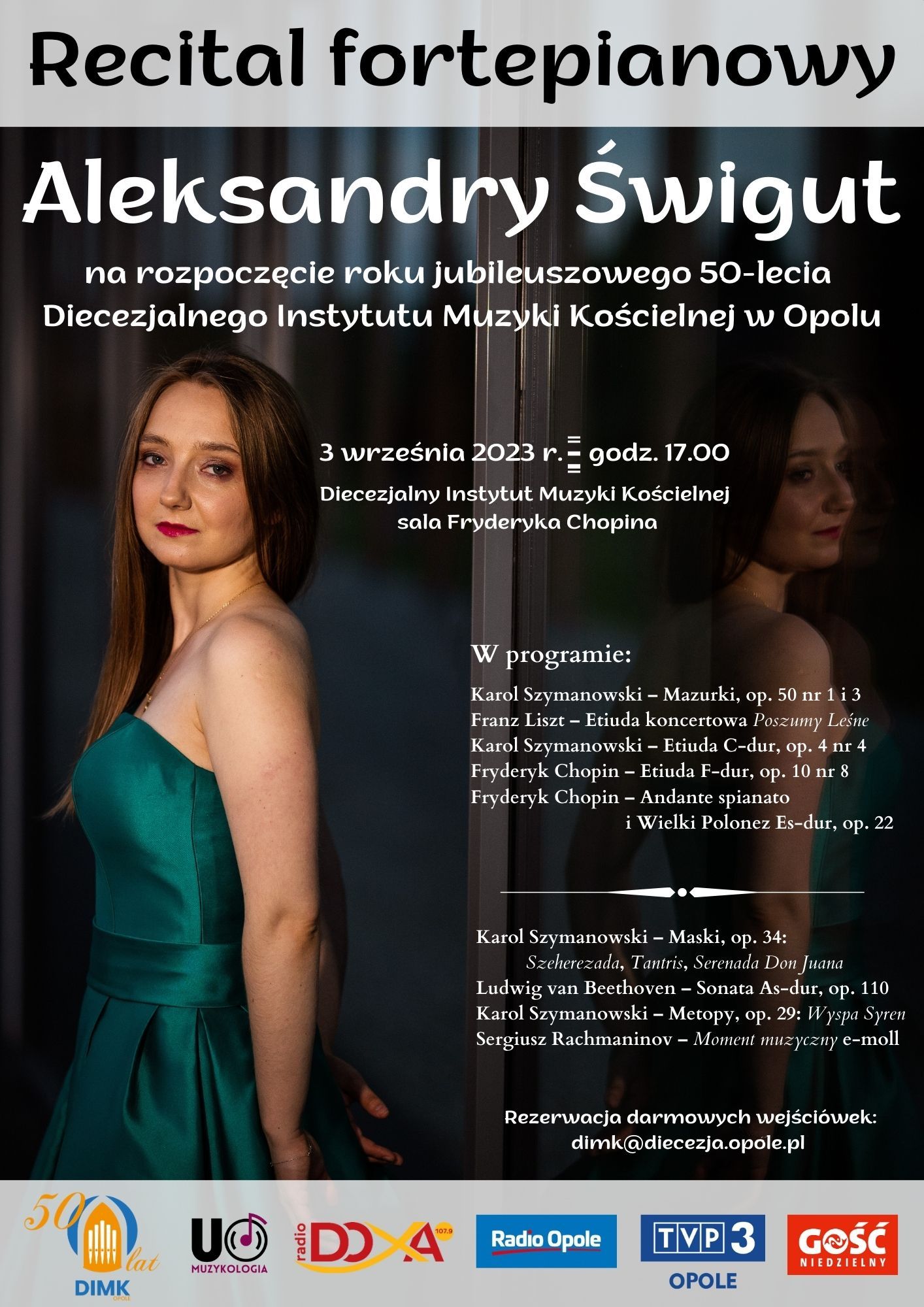 Plakat recitalu Aleksandry Świgut