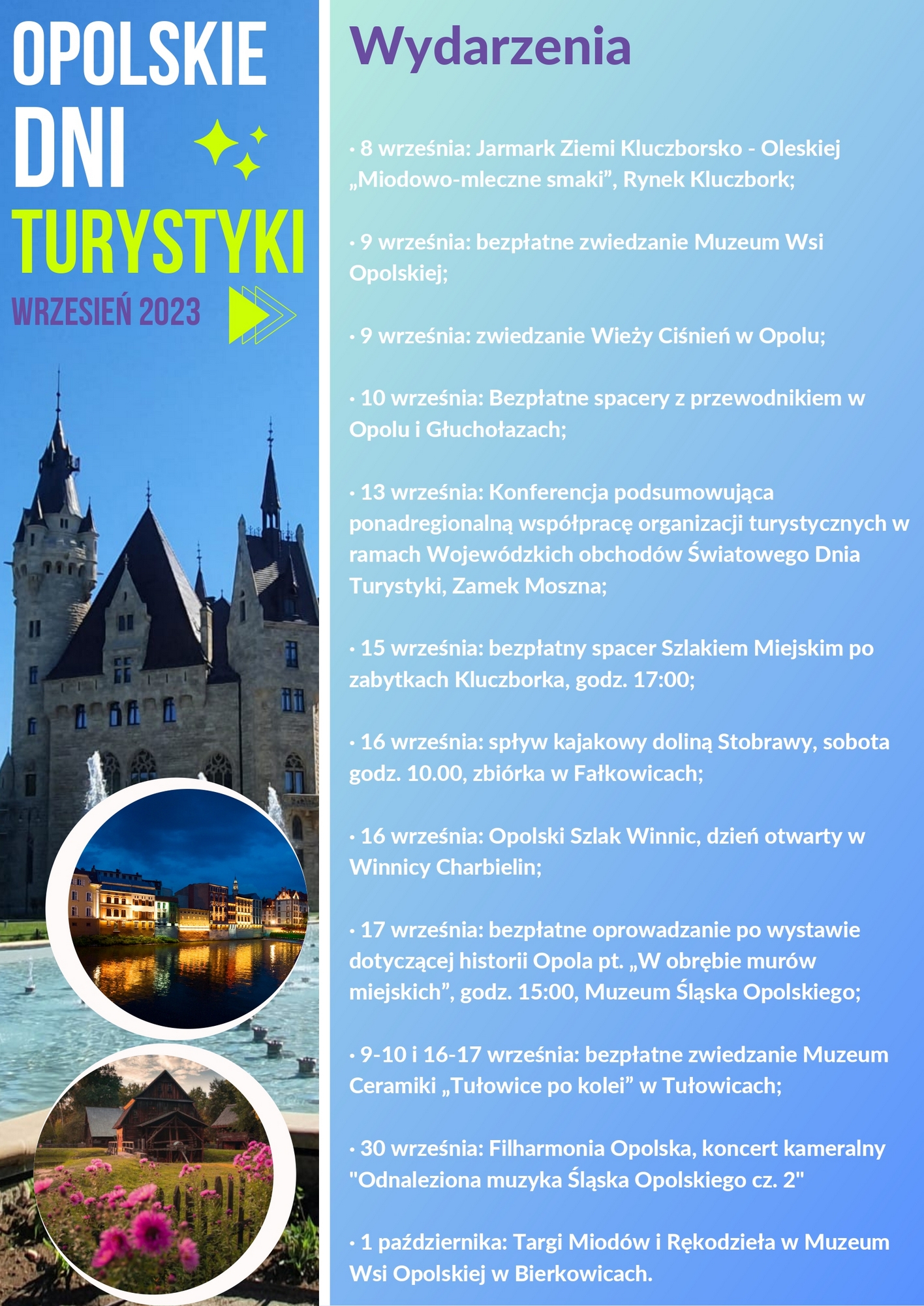 Plakat Opolskie Dni Turystyki 2023 