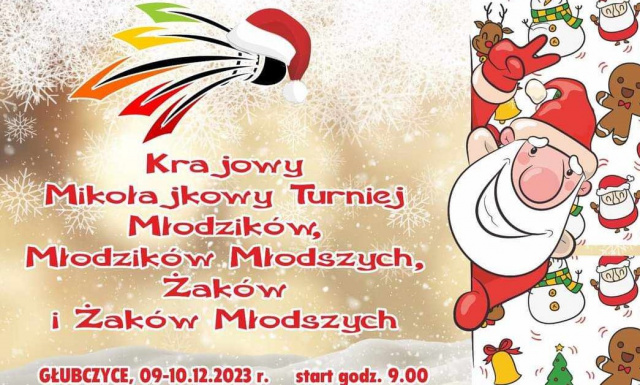 Mikołajkowe zawody badmintona dla dzieci i młodzieży w Głubczycach