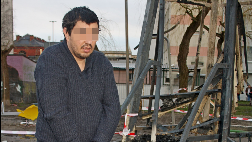 Podejrzany o podpalenie placu zabaw został zatrzymany przez policję [fot.opolska policja]