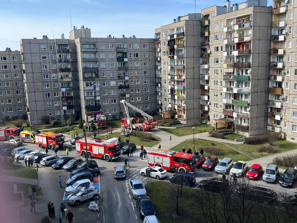 Pożar mieszkania na osiedlu AK w Opolu fot. K.Biel