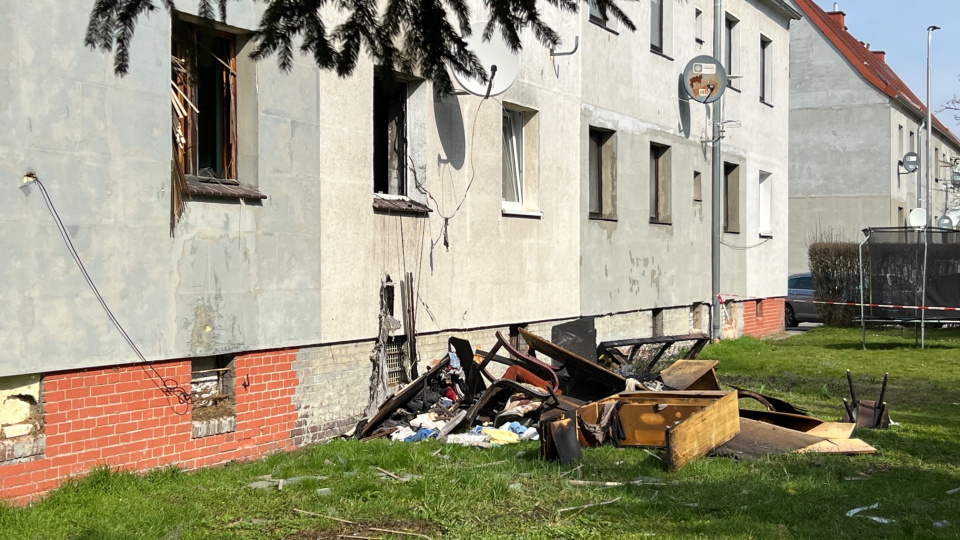 Wybuch w budynku wielorodzinnym w Brzegu [fot. Daniel Klimczak]