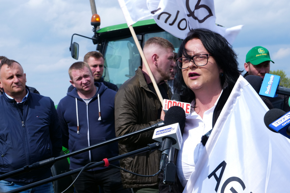 Karina Kozłowska - protest przedstawicieli Agrounii oraz rolników w Opolu [fot. Marcin Boczek]
