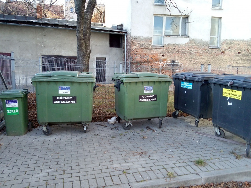 Pojemniki na odpady komunalne w Prudniku [fot. Jan Poniatyszyn]