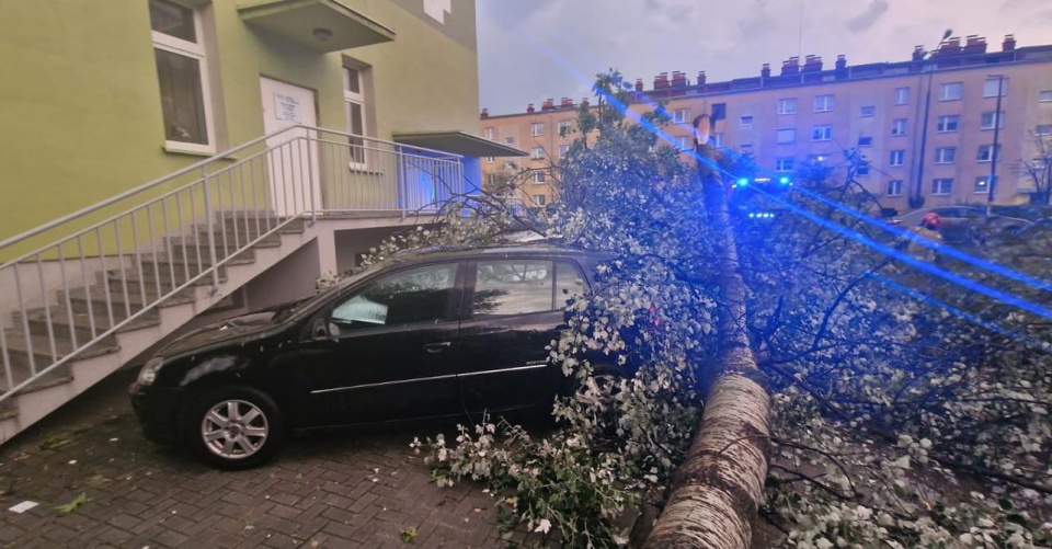 Szkody poczynione przez burze w Kędzierzynie-Koźlu [fot. fb KP PSP w KK]