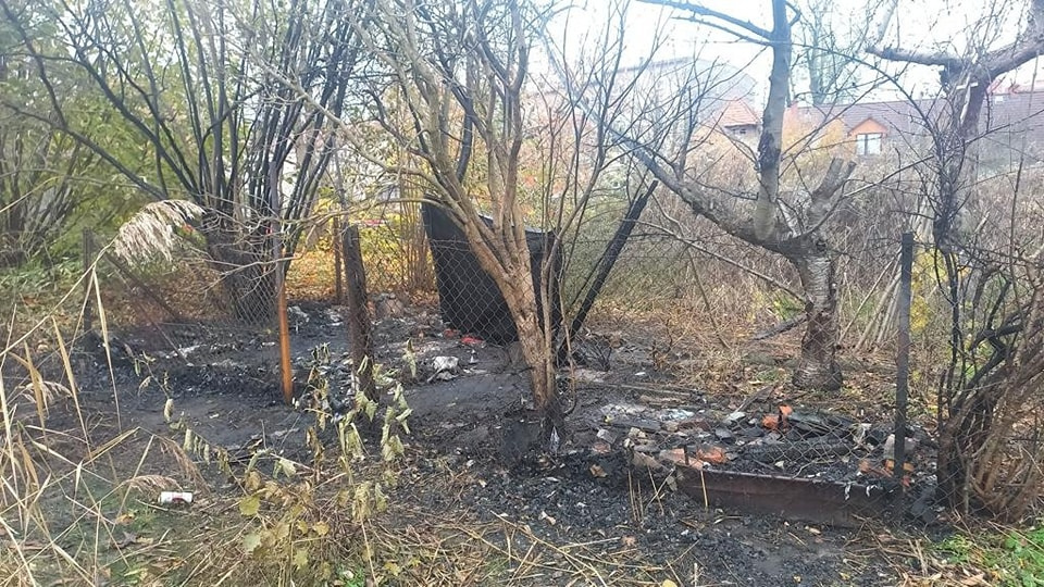 Pożar altanki w Niemodlinie fot. KM PSP w Opolu