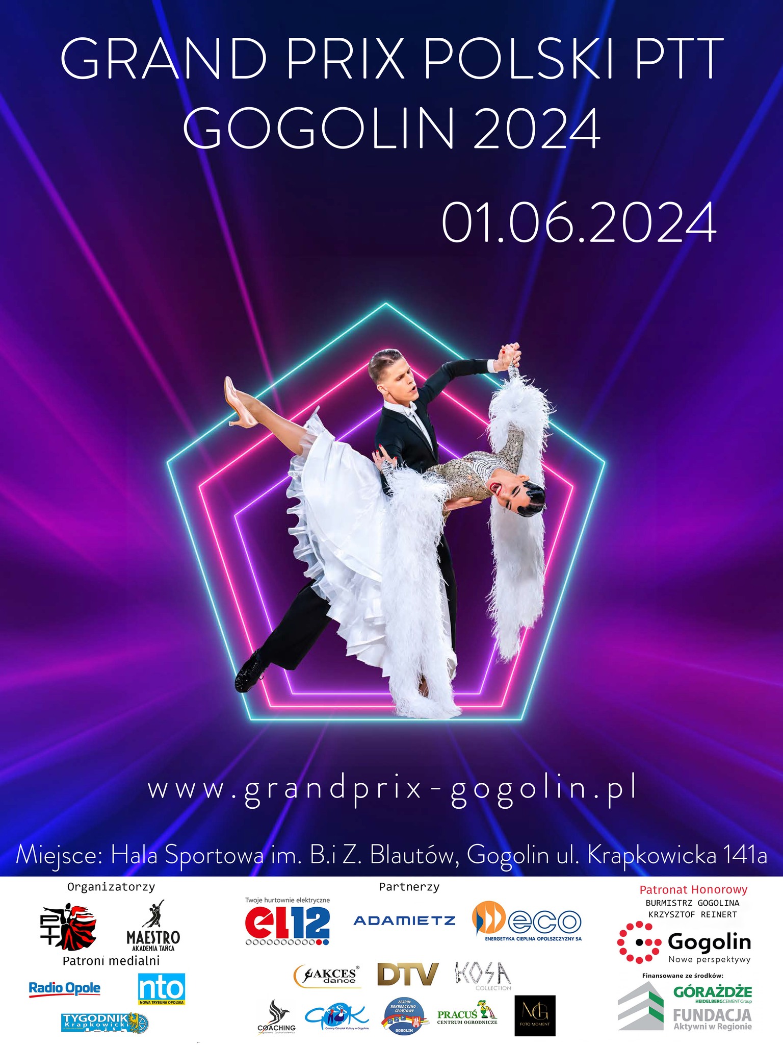 Plakat Grand Prix Polski w Tańcu Towarzyskim Gogolin 2024