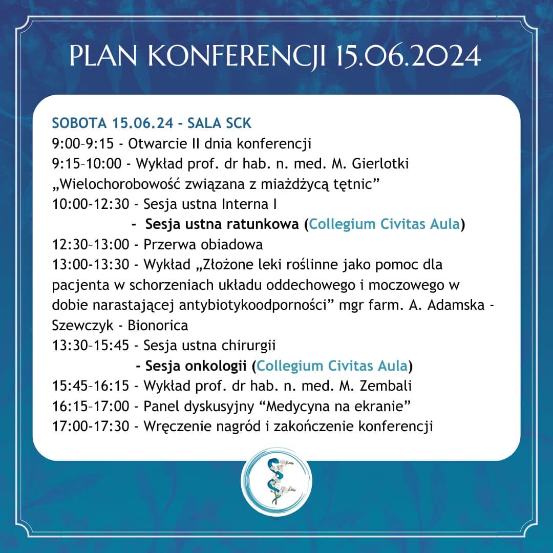 Program konferencji na sobotę (15.06)