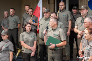 Protest leśników pod Opolskim Urzędem Wojewódzkim [fot. Marcin Boczek]