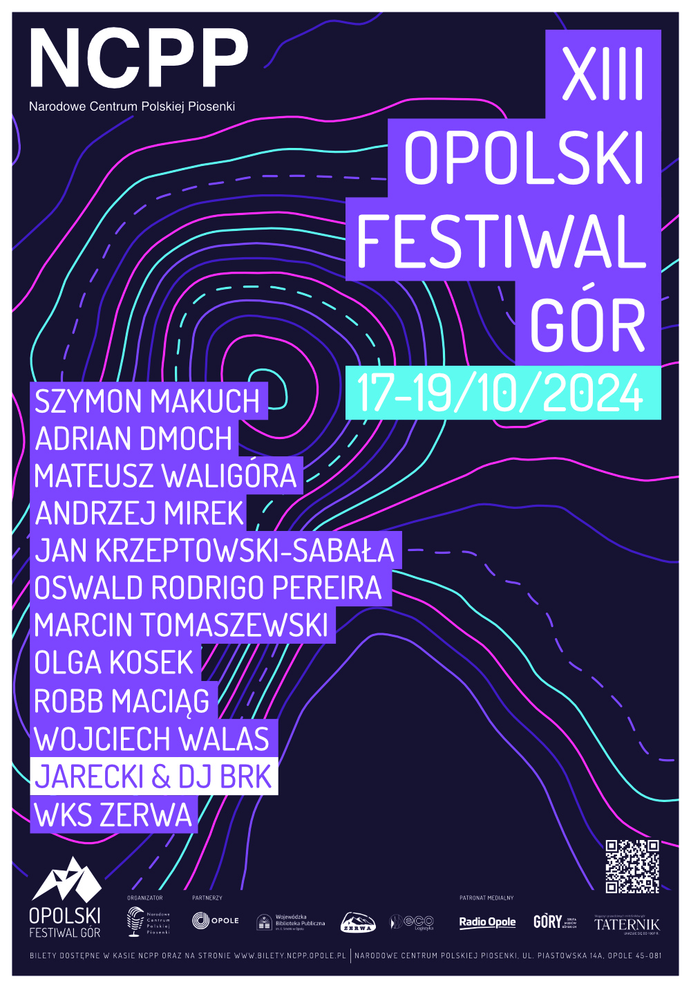 XIII Opolski Festiwal Gór - plakat z nazwiskami