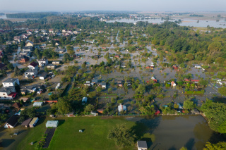 Sytuacja w Lewinie Brzeskim w środę 18.09.2024 r. [fot. Marcin Boczek]