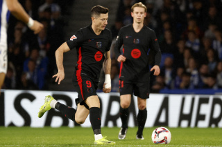 Robert Lewandowski, Real Sociedad vs FC Barcelona [fot. PAP/EPA/JUAN HERRERO]