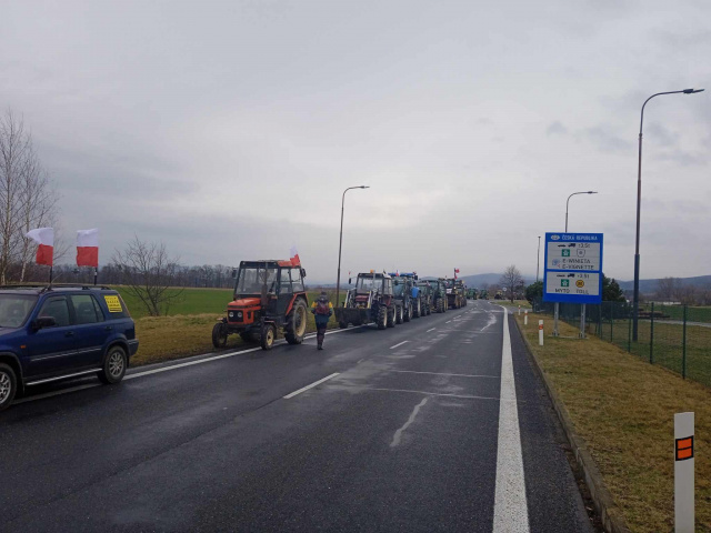 Polscy i czescy rolnicy protestowali koło Paczkowa. Postulaty są zbieżne