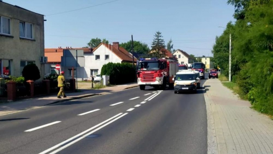 Rozszczelnienie gazociągu w Łosiowie [fot. KPP Brzeg]