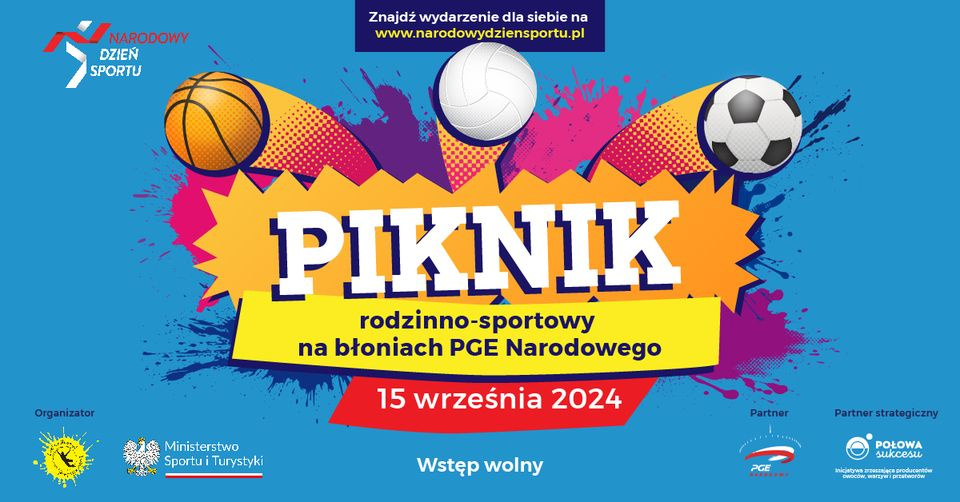 Plakat organizatora [źródło: facebook.com/NarodowyDzienSportu/?locale=pl_PL]