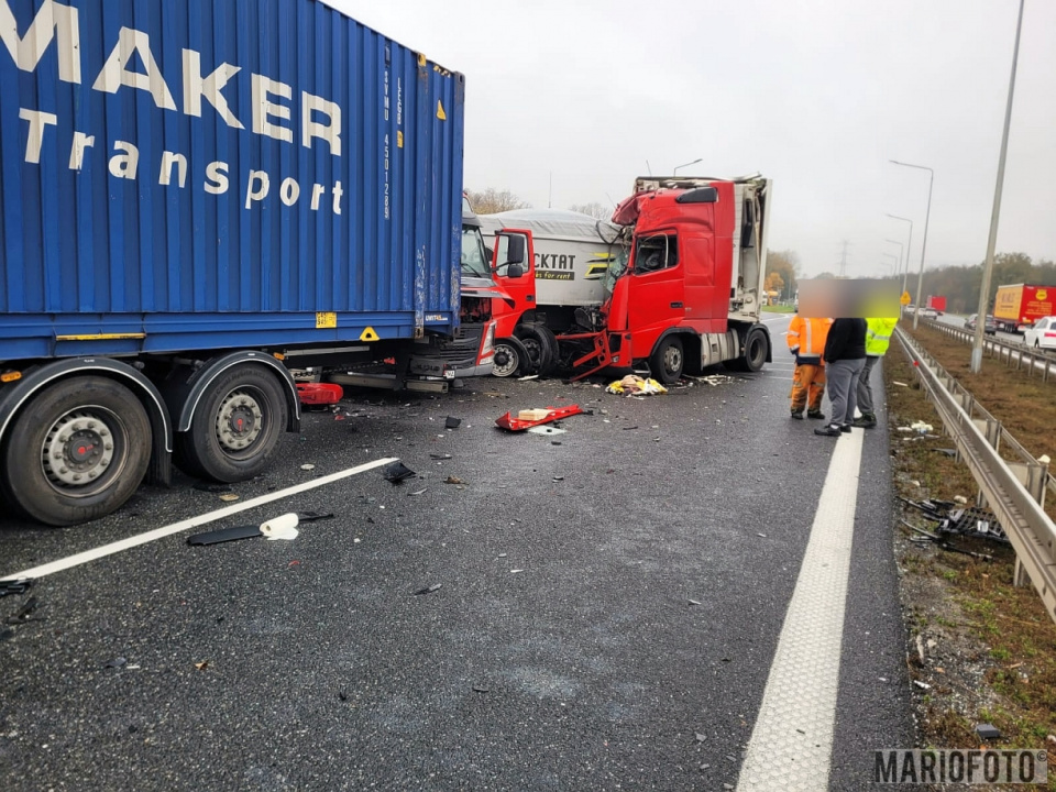 Zderzenie ciężarówek na A4 [fot. Mario]