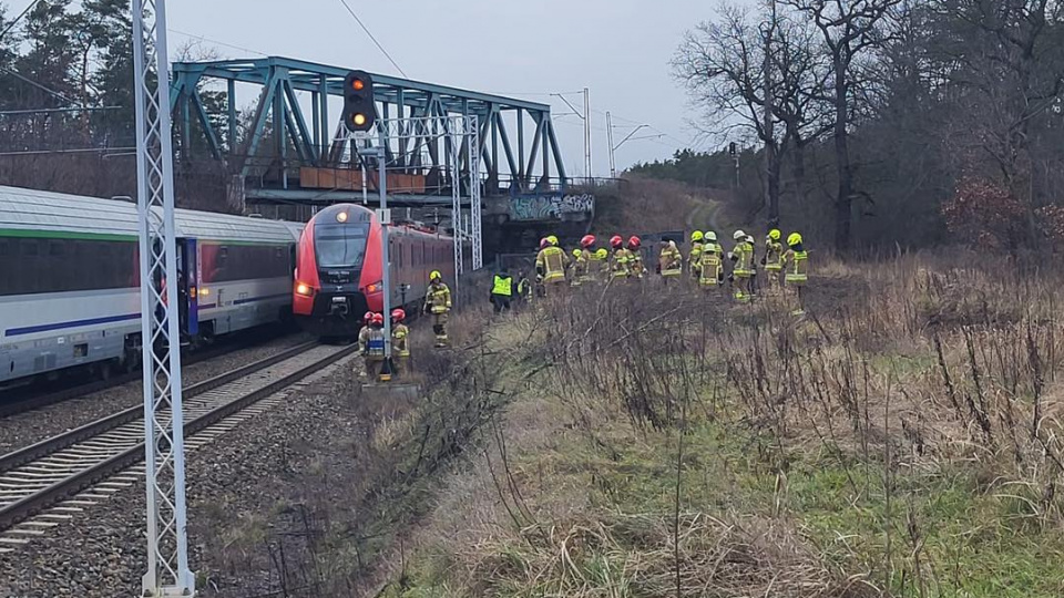 Ewakuacja pociągu Intercity [fot. KP PSP Kędzierzyn-Koźle]